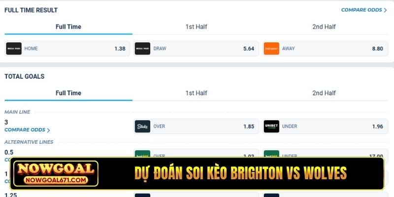 Dự đoán soi kèo Brighton vs Wolves